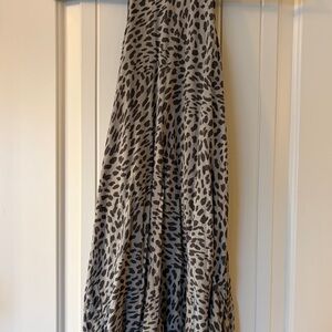 Anthropologie Black and Gray Patterned Maxi Skirt